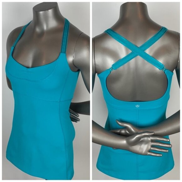 LULULEMON Free Ya Tank Teal Top size 6 - Picture 1 of 7